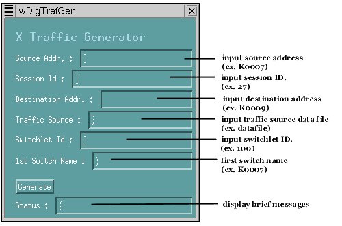 Traffic generator window